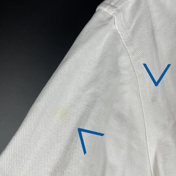 Silk Laundry Canvas Overshirt Jacket White Shacket Collared Button Front Sz L - Picture 8 of 13